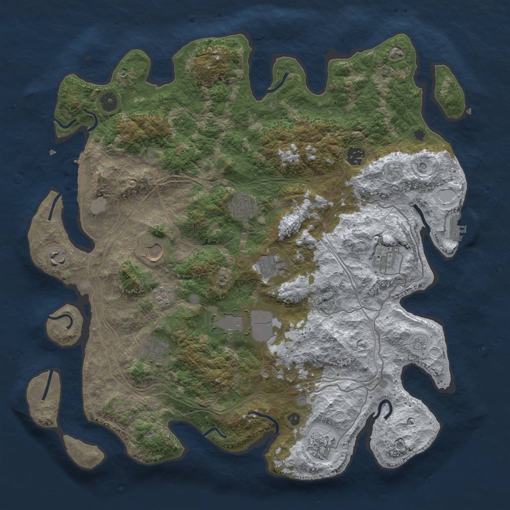 Rust Map: Procedural Map, Size: 4250, Seed: 590717, 19 Monuments