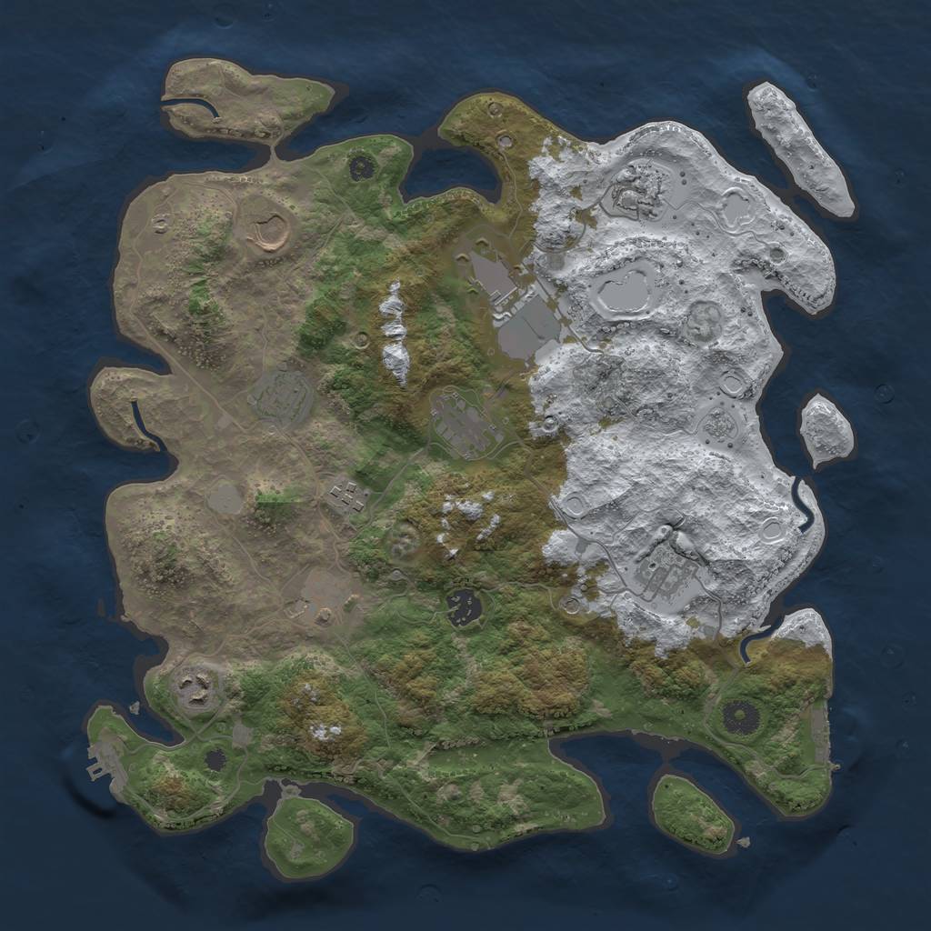Rust Map: Procedural Map, Size: 3850, Seed: 103422898, 19 Monuments