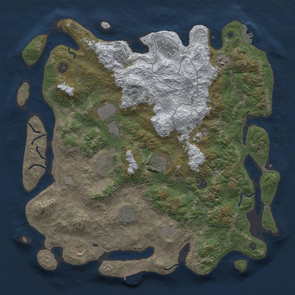 Rust Map: Procedural Map, Size: 4250, Seed: 2953541, 19 Monuments