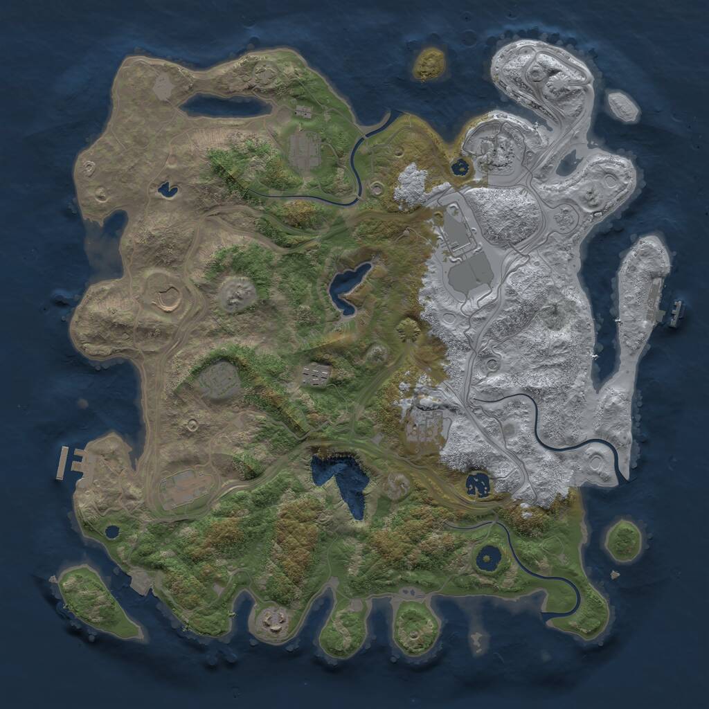 Rust Map: Procedural Map, Size: 4250, Seed: 1752058, 16 Monuments