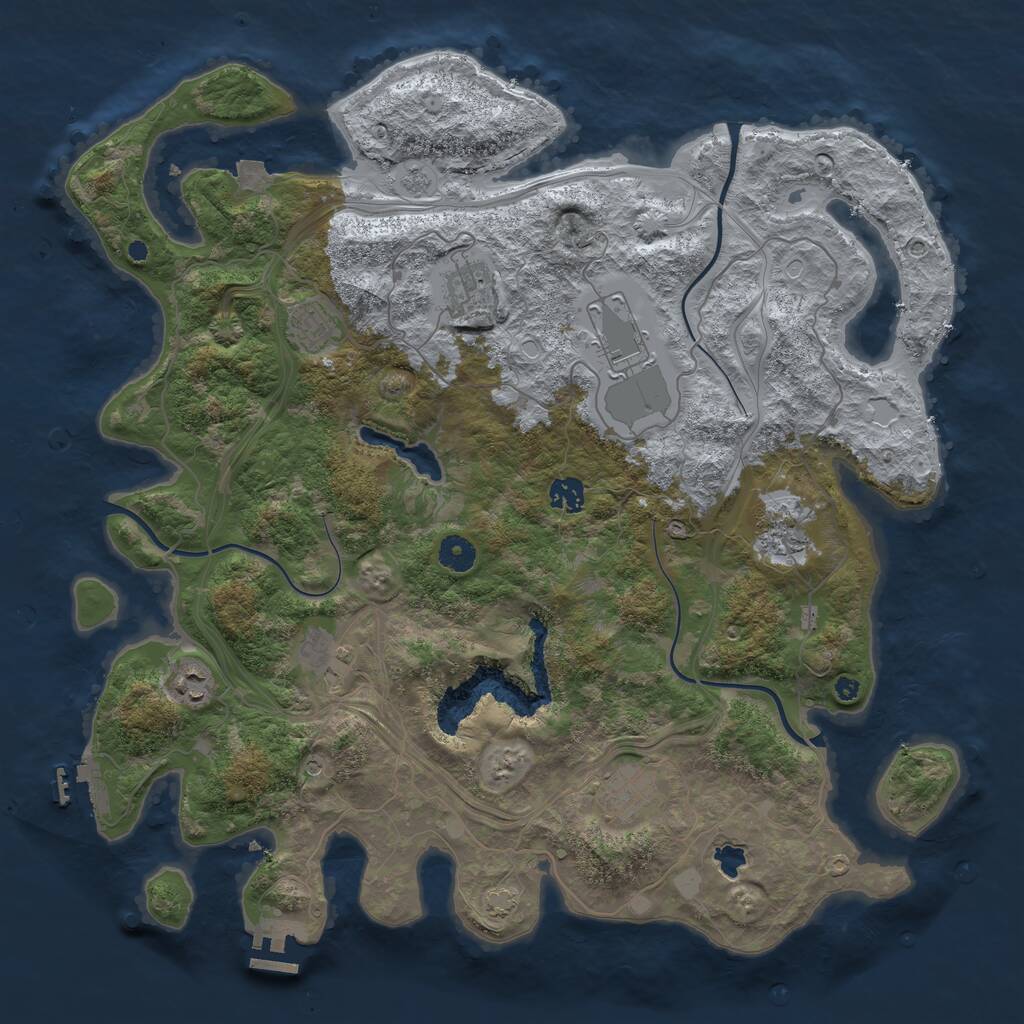 Rust Map: Procedural Map, Size: 4250, Seed: 1203963, 14 Monuments