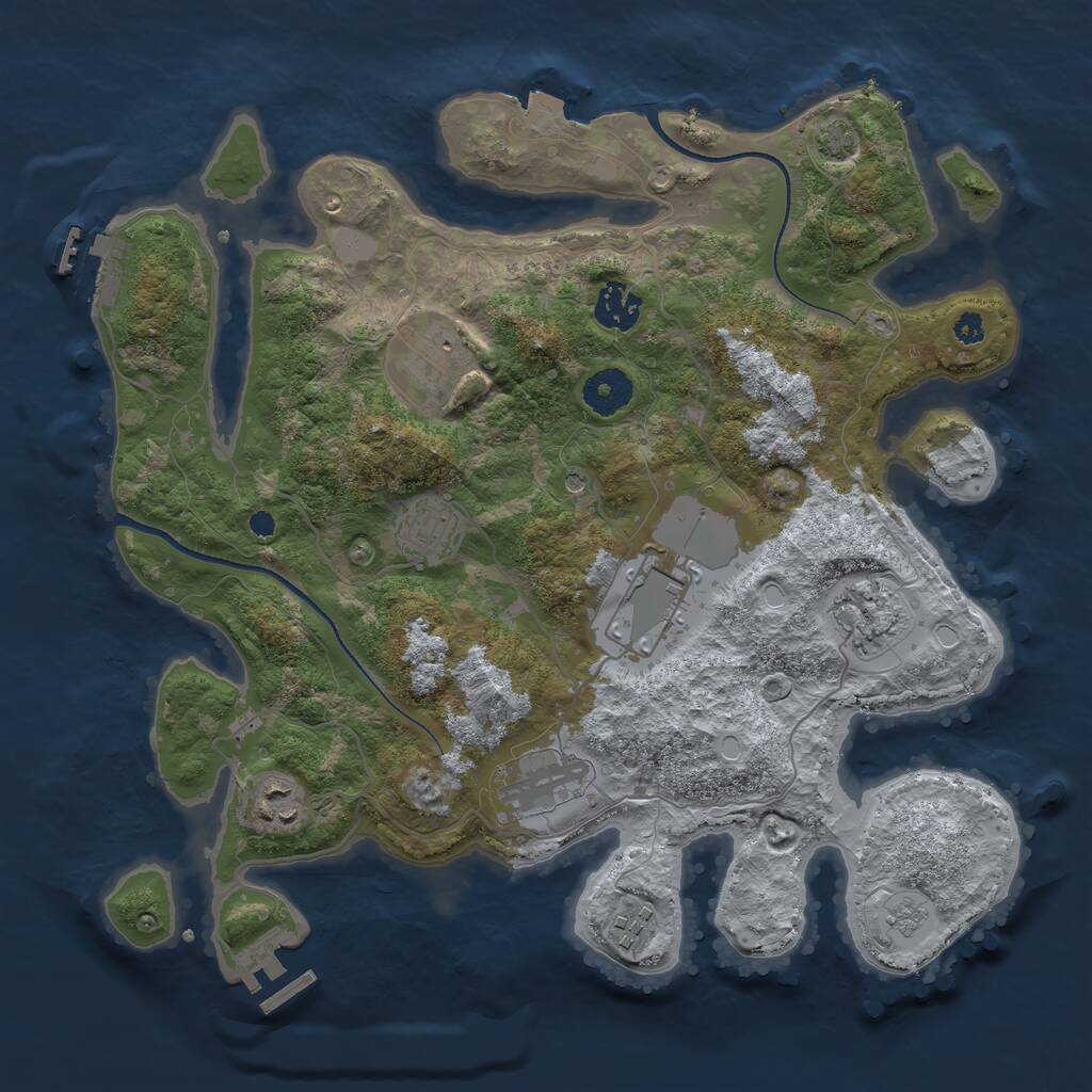 Rust Map: Procedural Map, Size: 3500, Seed: 787510800, 14 Monuments