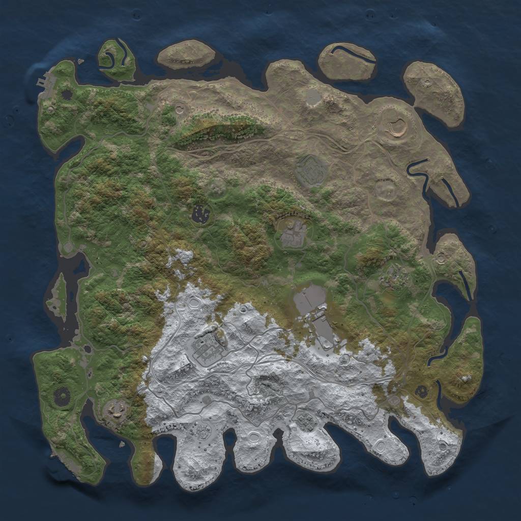Rust Map: Procedural Map, Size: 4250, Seed: 1276053, 18 Monuments