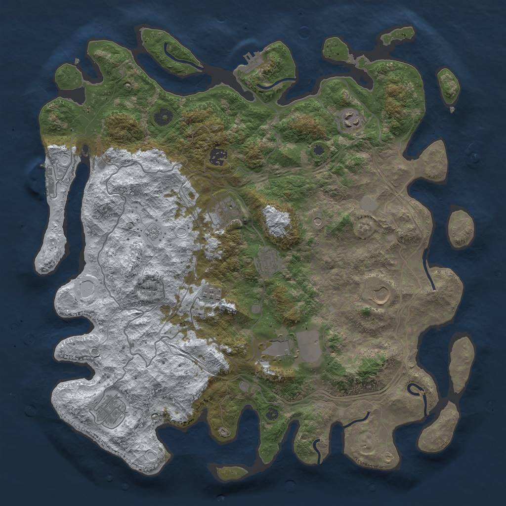 Rust Map: Procedural Map, Size: 4250, Seed: 6279064, 17 Monuments