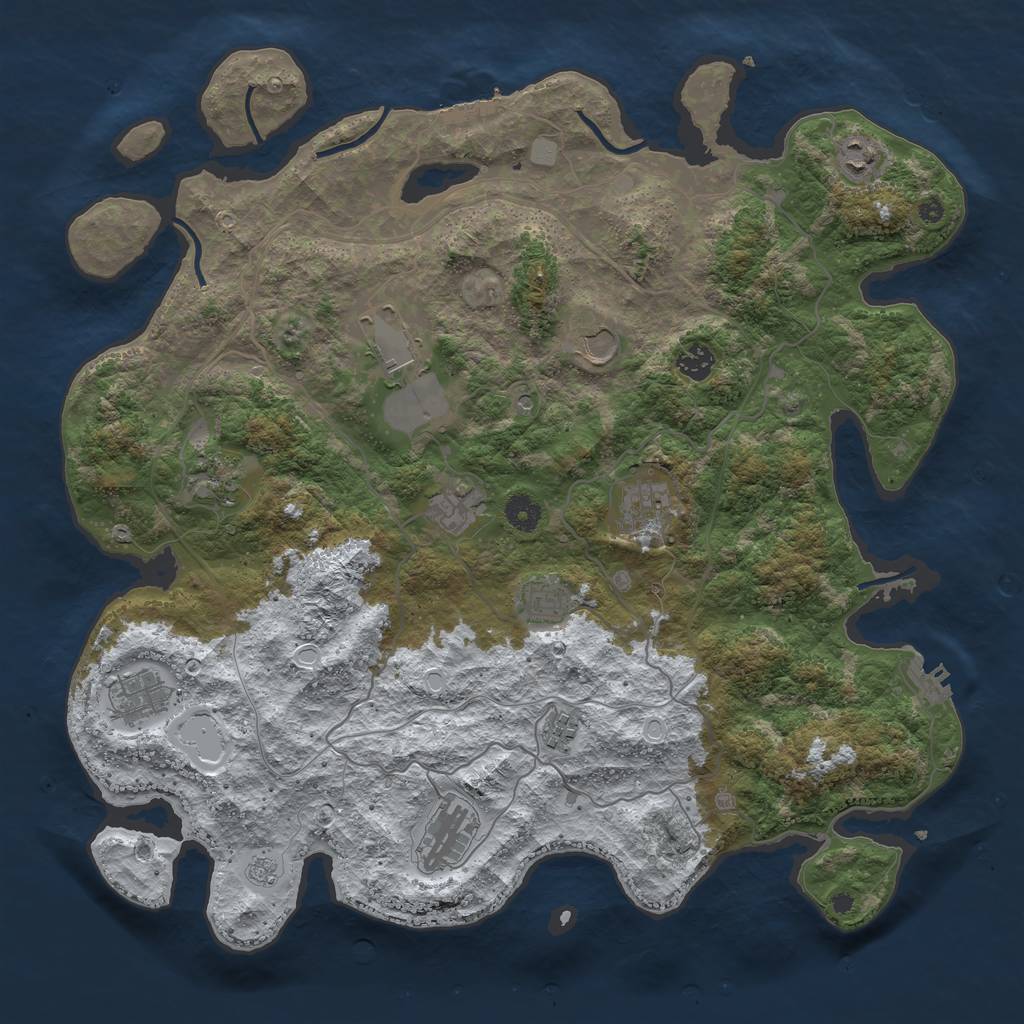 Rust Map: Procedural Map, Size: 4250, Seed: 1400574, 20 Monuments