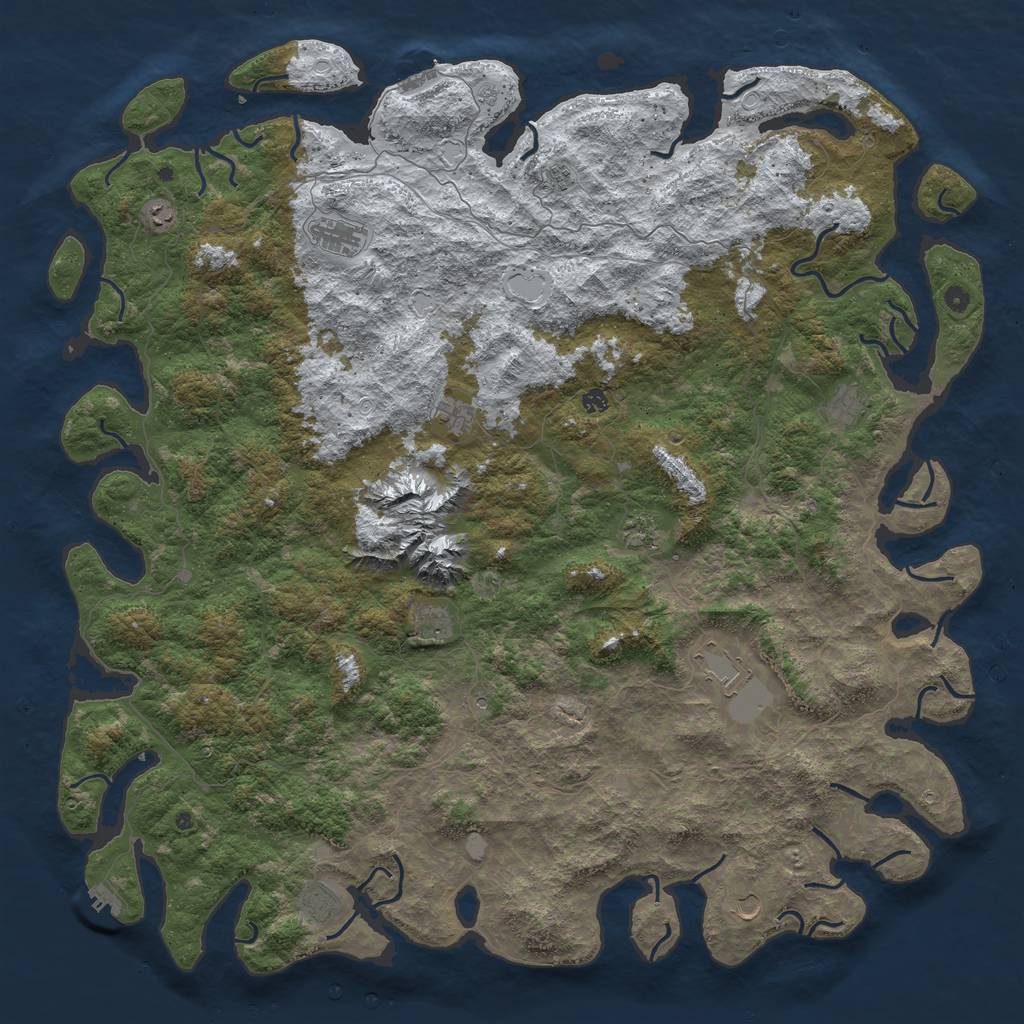 Rust Map: Procedural Map, Size: 6000, Seed: 178429760, 20 Monuments