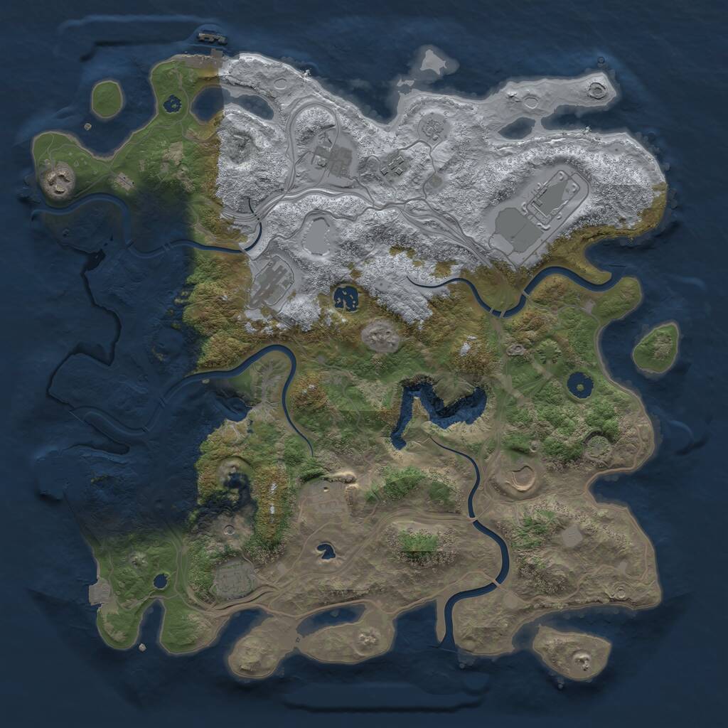 Rust Map: Procedural Map, Size: 4250, Seed: 30307, 15 Monuments