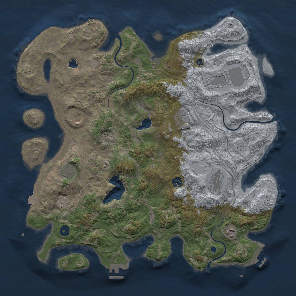 Rust Map: Procedural Map, Size: 4250, Seed: 5216391, 15 Monuments