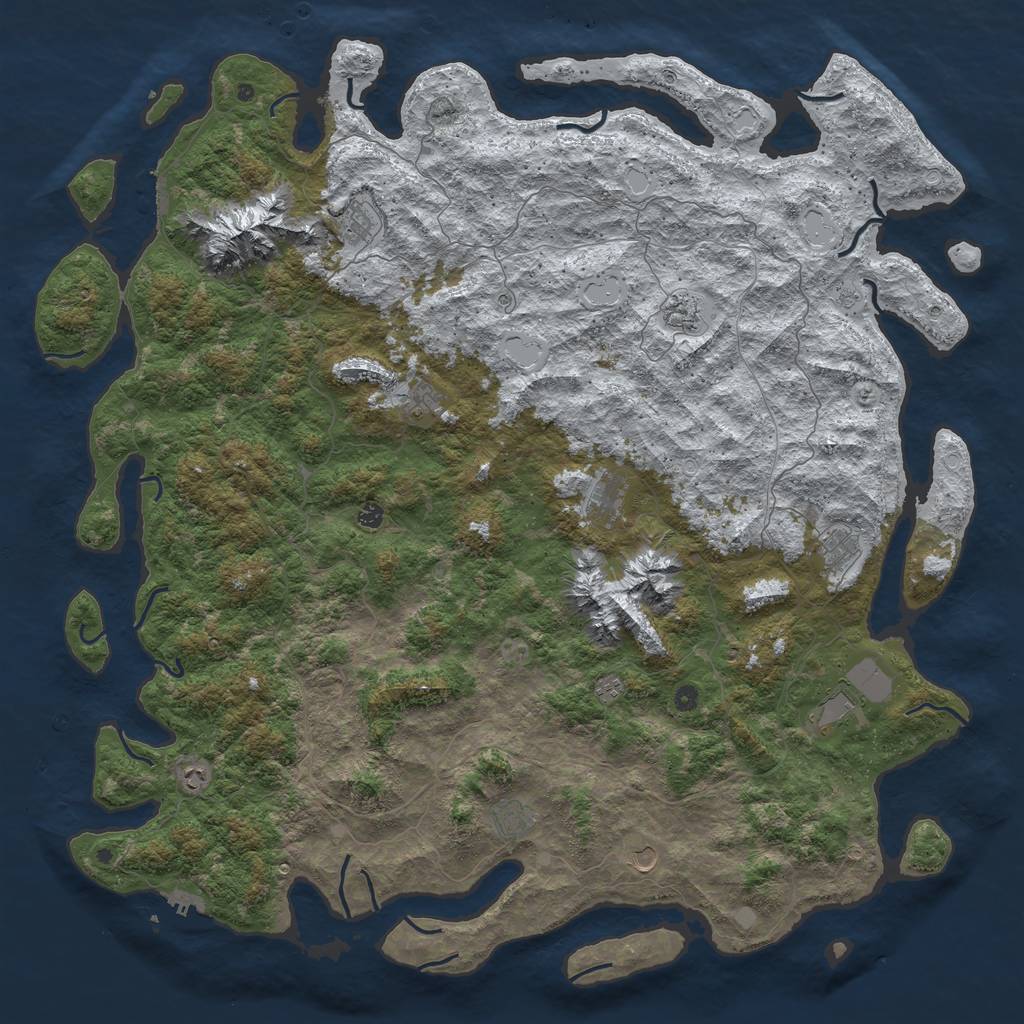 Rust Map: Procedural Map, Size: 6000, Seed: 691746, 20 Monuments