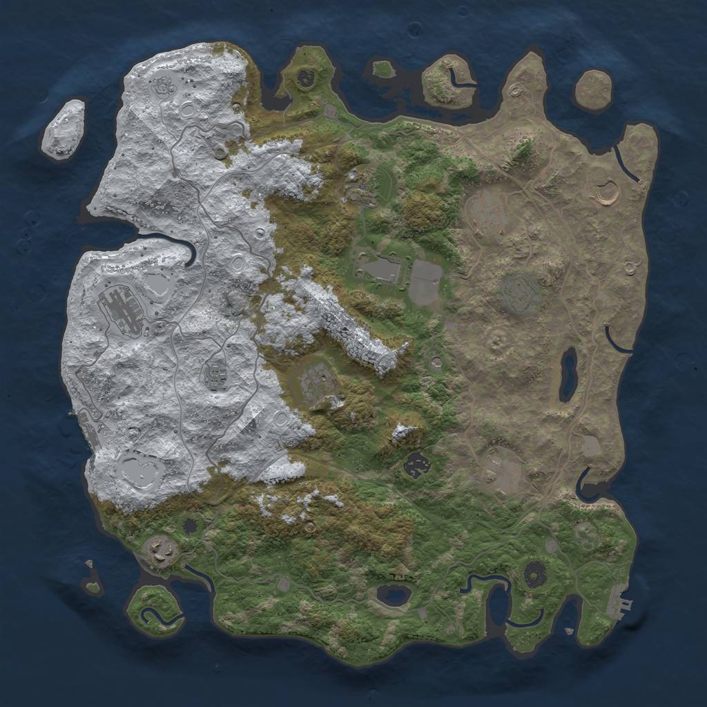 Rust Map: Procedural Map, Size: 4250, Seed: 81, 20 Monuments