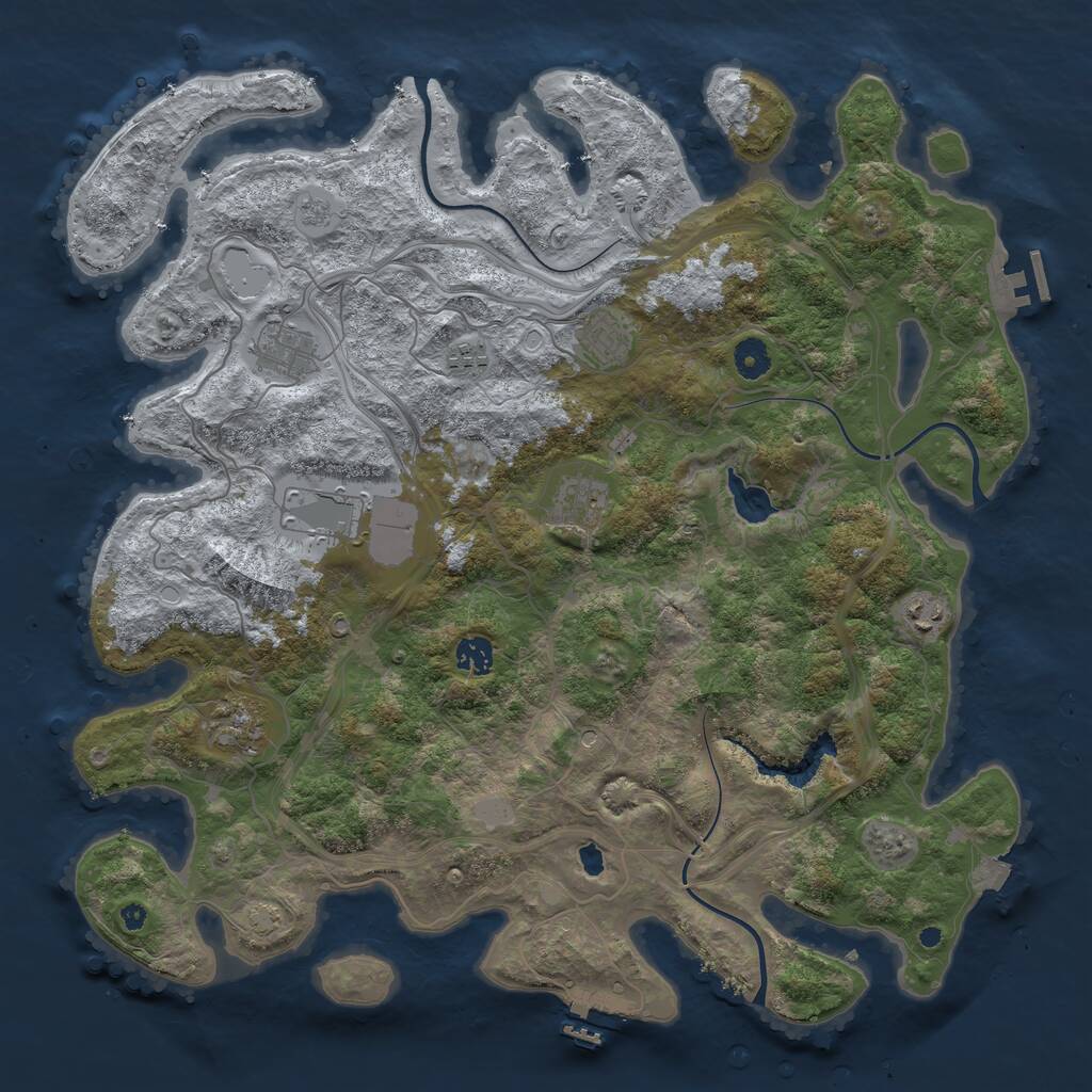 Rust Map: Procedural Map, Size: 4250, Seed: 6390155, 14 Monuments