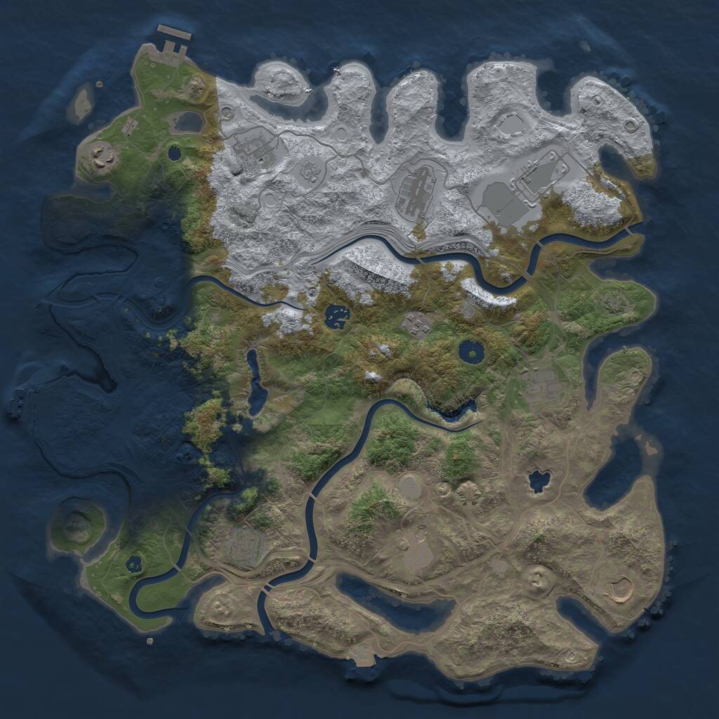 Rust Map: Procedural Map, Size: 4250, Seed: 2577120, 16 Monuments
