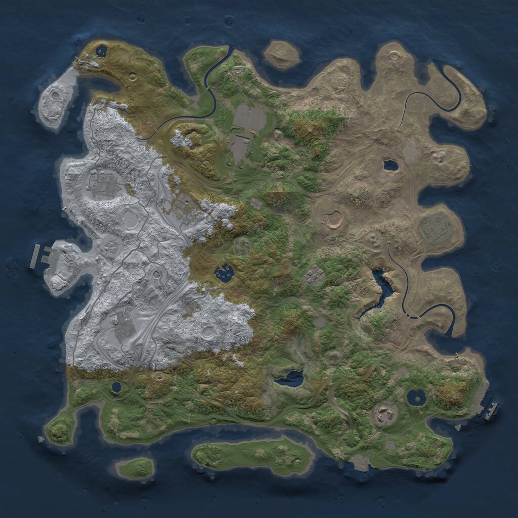 Rust Map: Procedural Map, Size: 4250, Seed: 1445127, 15 Monuments