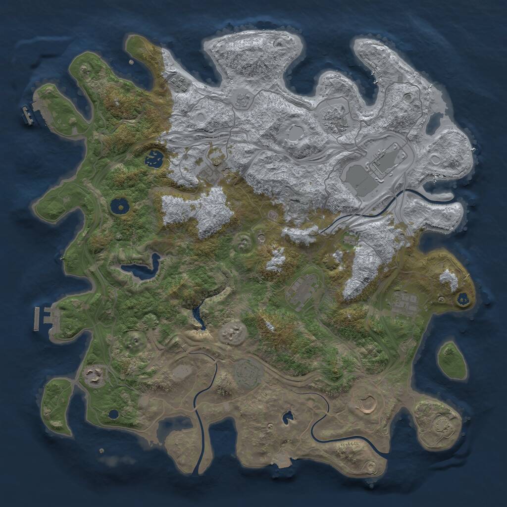 Rust Map: Procedural Map, Size: 4250, Seed: 6113441, 16 Monuments