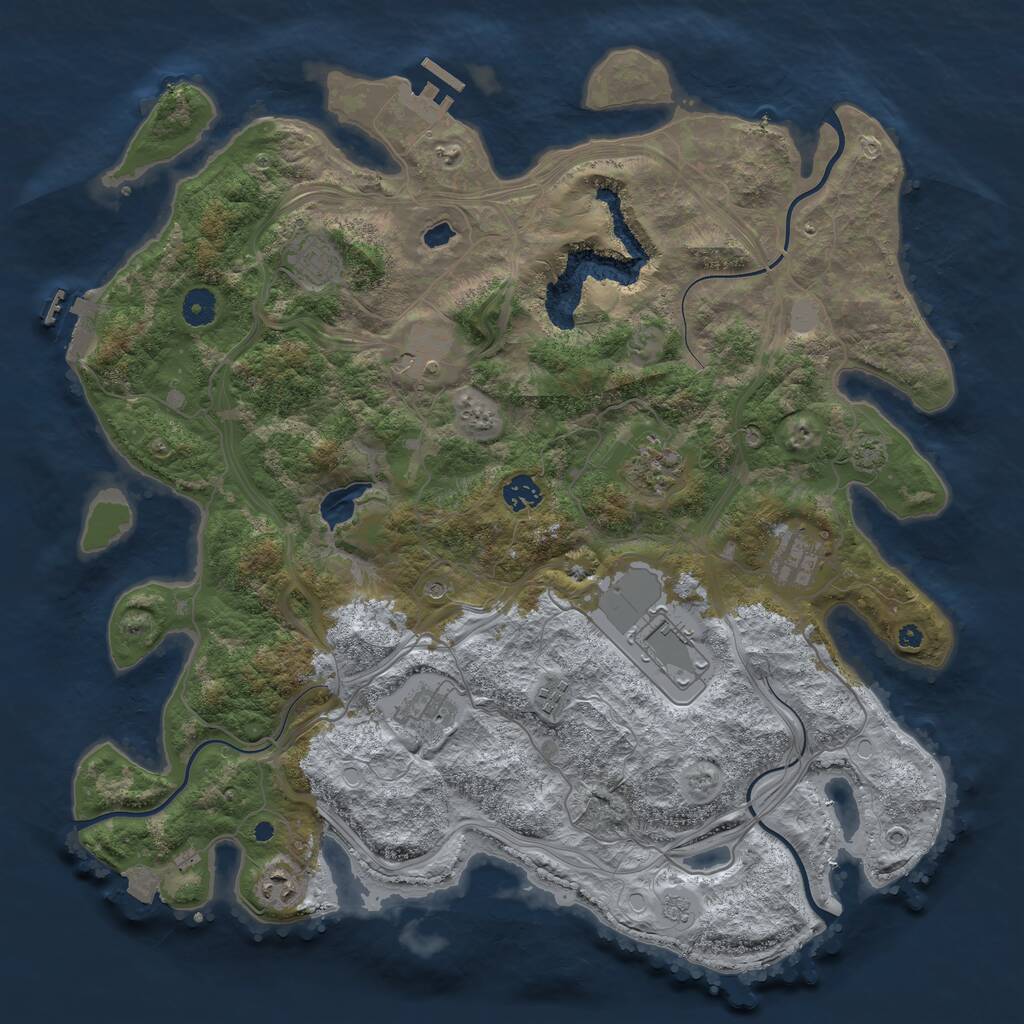 Rust Map: Procedural Map, Size: 4250, Seed: 4458405, 15 Monuments