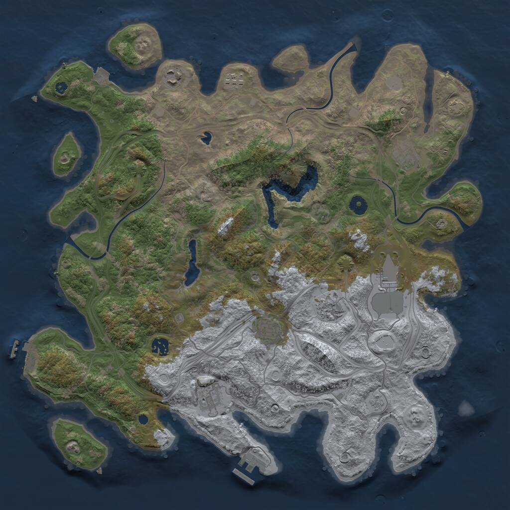 Rust Map: Procedural Map, Size: 4250, Seed: 5830808, 14 Monuments