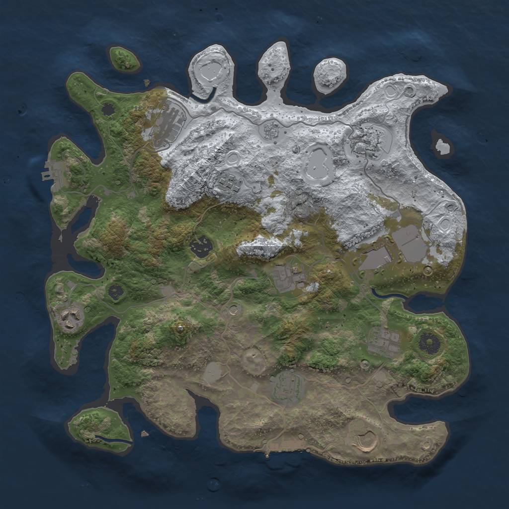 Rust Map: Procedural Map, Size: 3550, Seed: 979603, 19 Monuments