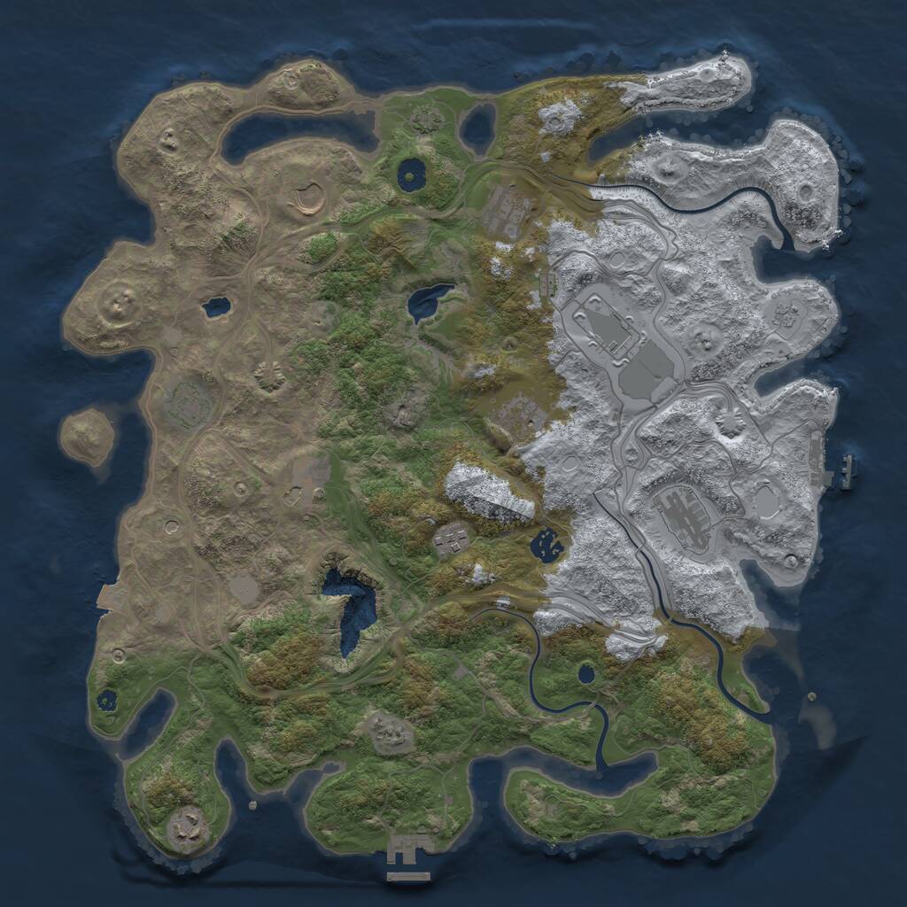 Rust Map: Procedural Map, Size: 4250, Seed: 2515215, 16 Monuments