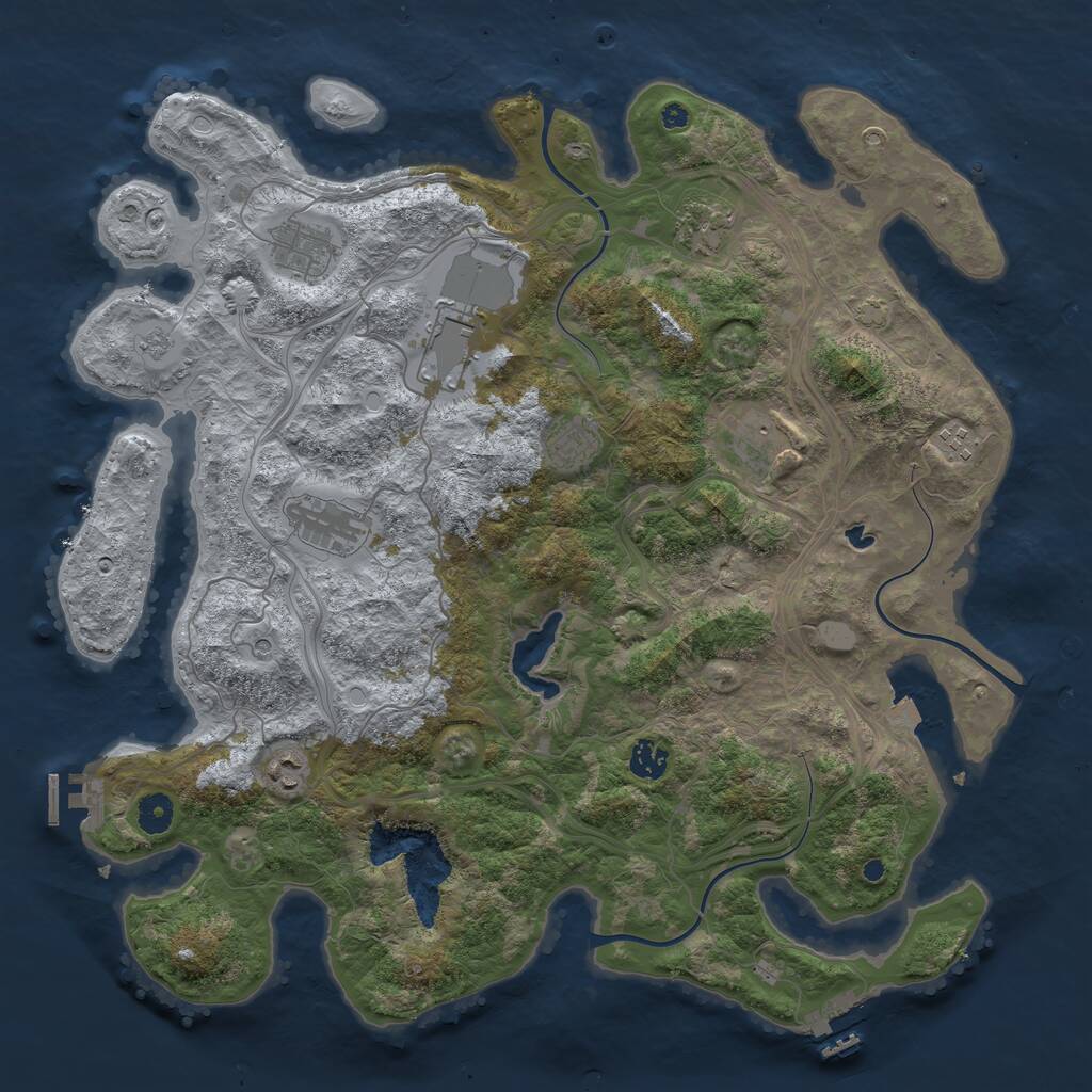 Rust Map: Procedural Map, Size: 4250, Seed: 3461378, 15 Monuments