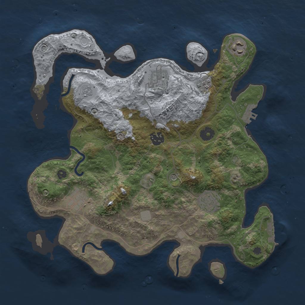 Rust Map: Procedural Map, Size: 3300, Seed: 1234, 15 Monuments