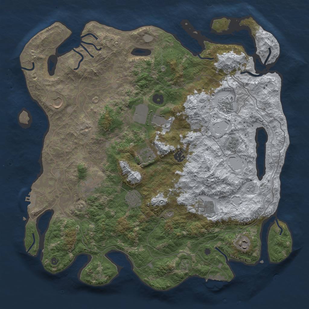 Rust Map: Procedural Map, Size: 4250, Seed: 4228957, 19 Monuments