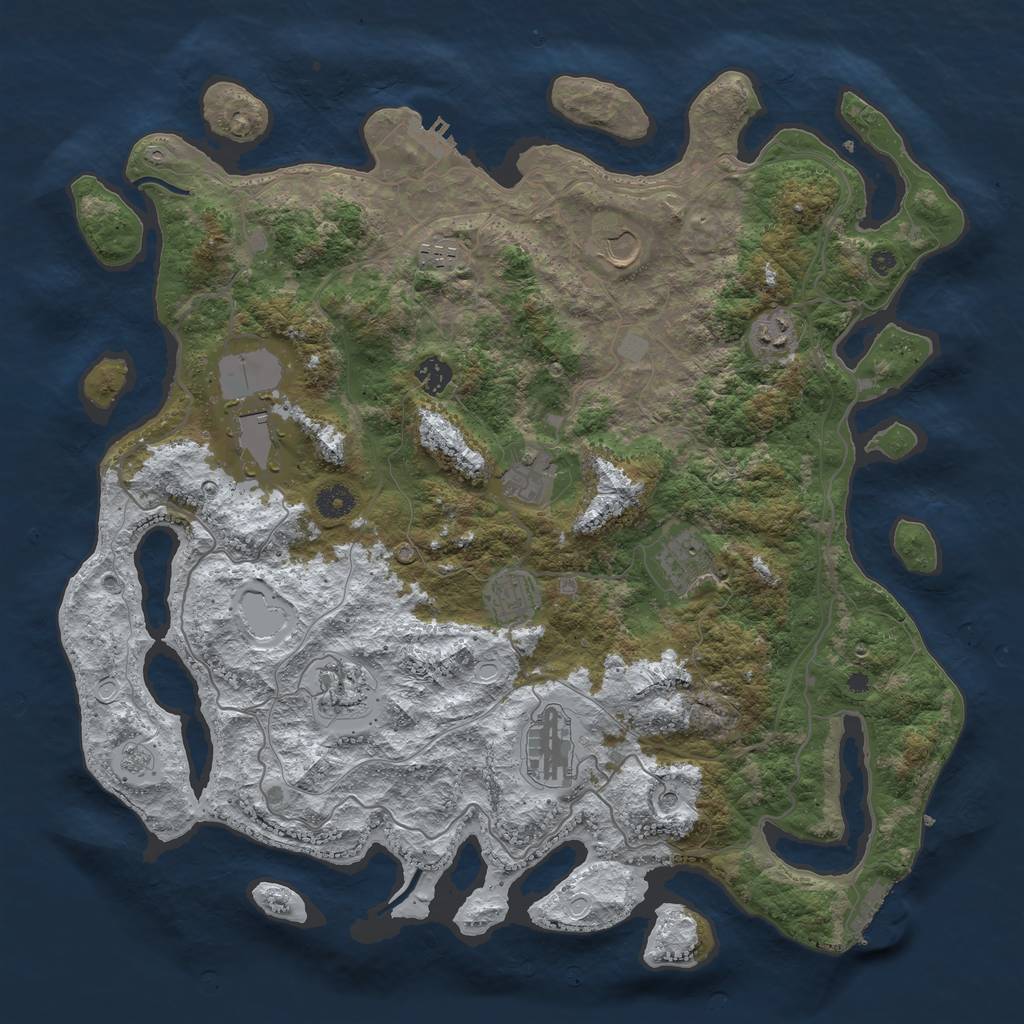 Rust Map: Procedural Map, Size: 4250, Seed: 355439, 19 Monuments