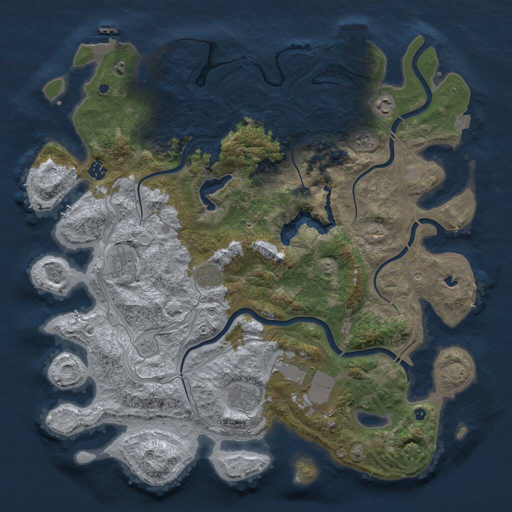 Rust Map: Procedural Map, Size: 4250, Seed: 5184747, 13 Monuments