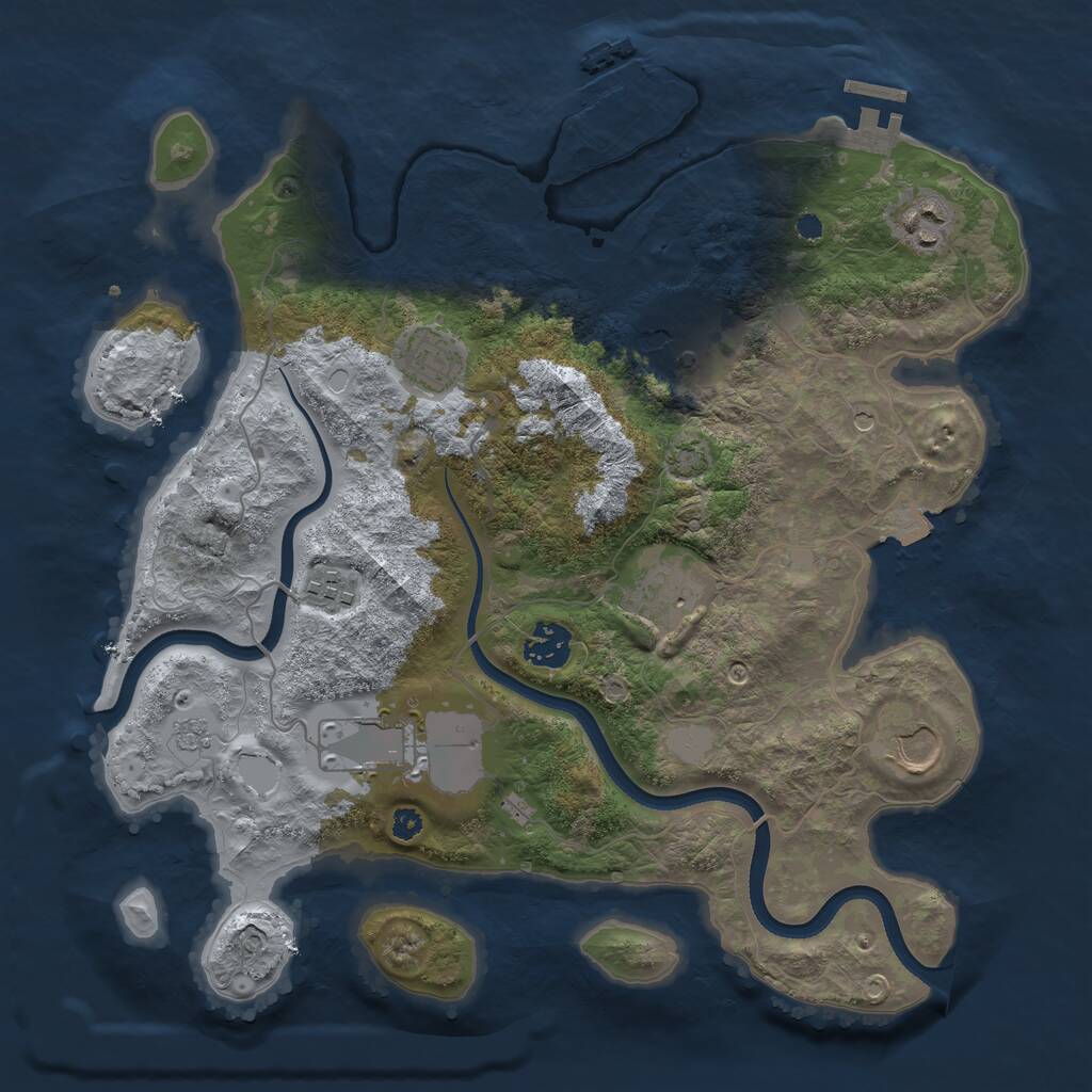 Rust Map: Procedural Map, Size: 3500, Seed: 6360898, 14 Monuments