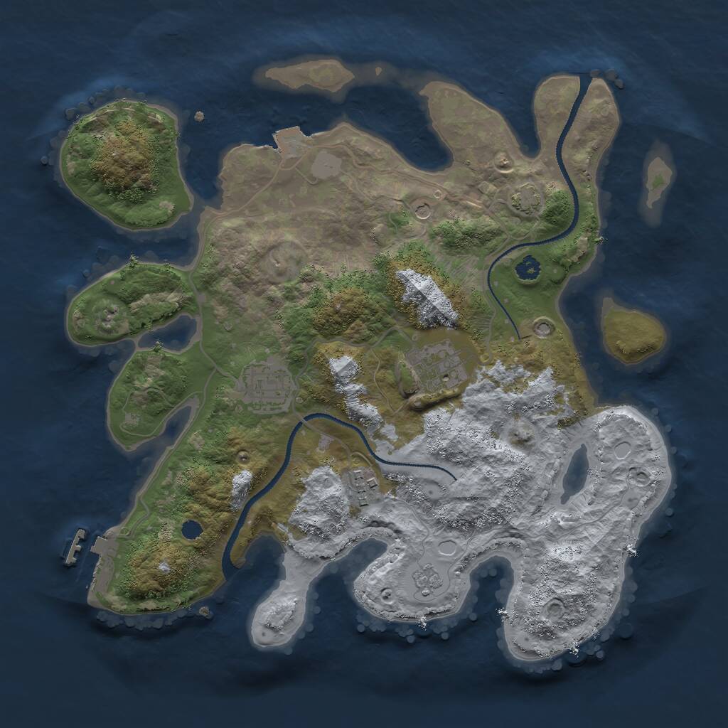 Rust Map: Procedural Map, Size: 3000, Seed: 20220419, 8 Monuments