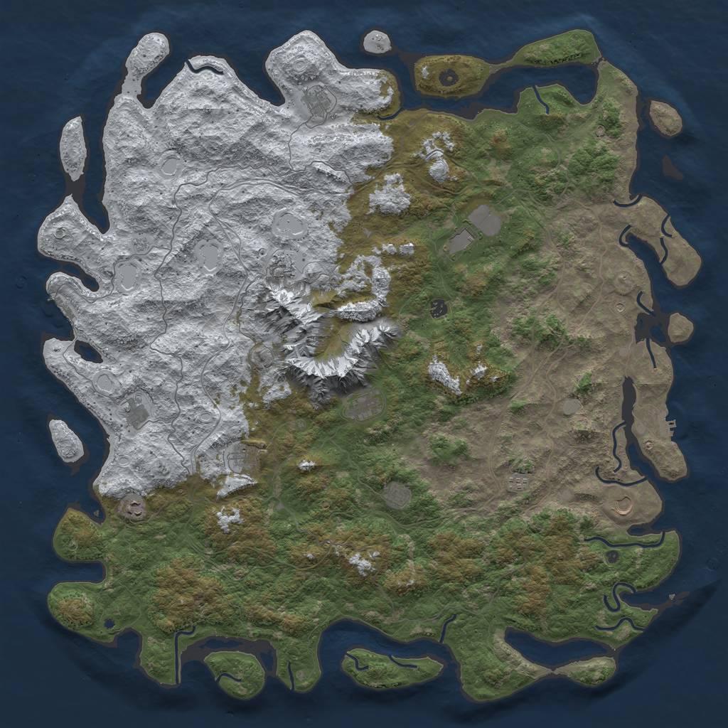Rust Map: Procedural Map, Size: 6000, Seed: 443975, 20 Monuments