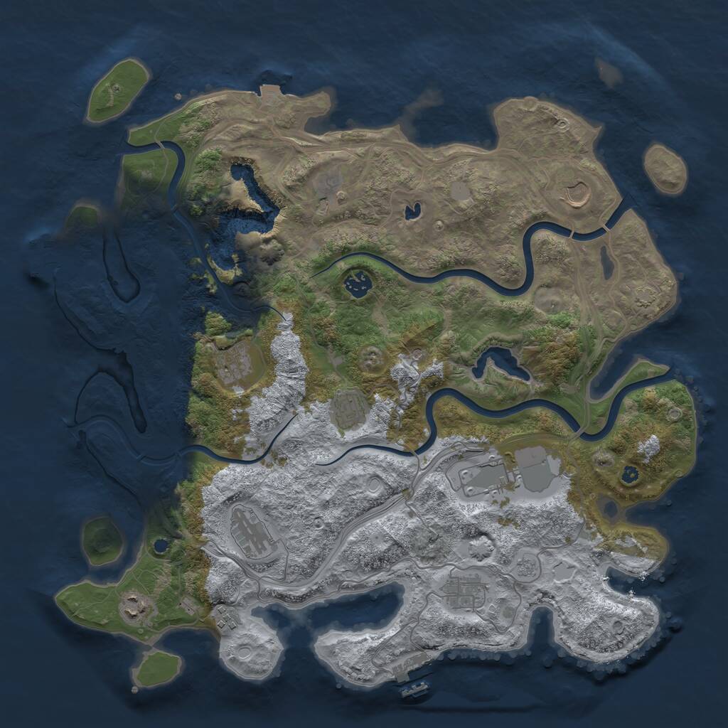 Rust Map: Procedural Map, Size: 4250, Seed: 5500910, 16 Monuments