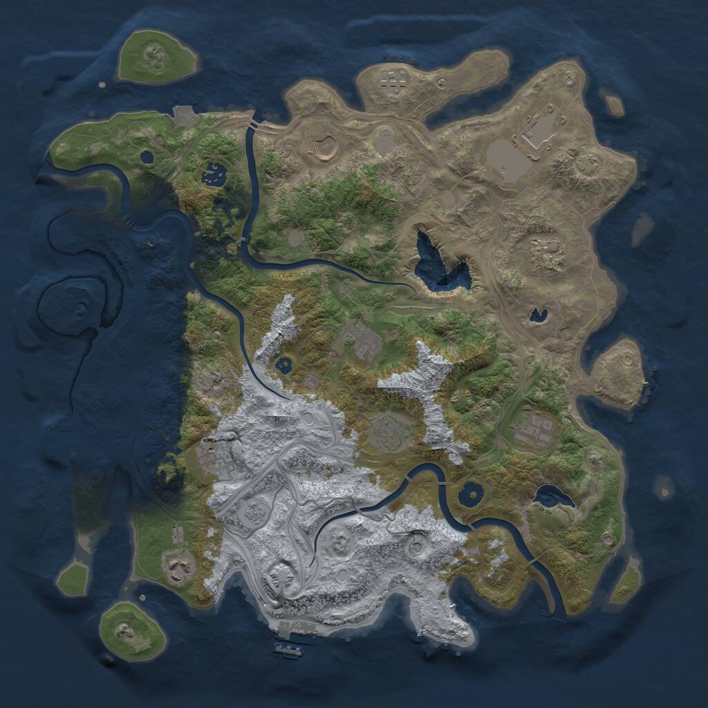 Rust Map: Procedural Map, Size: 4250, Seed: 2930797, 16 Monuments