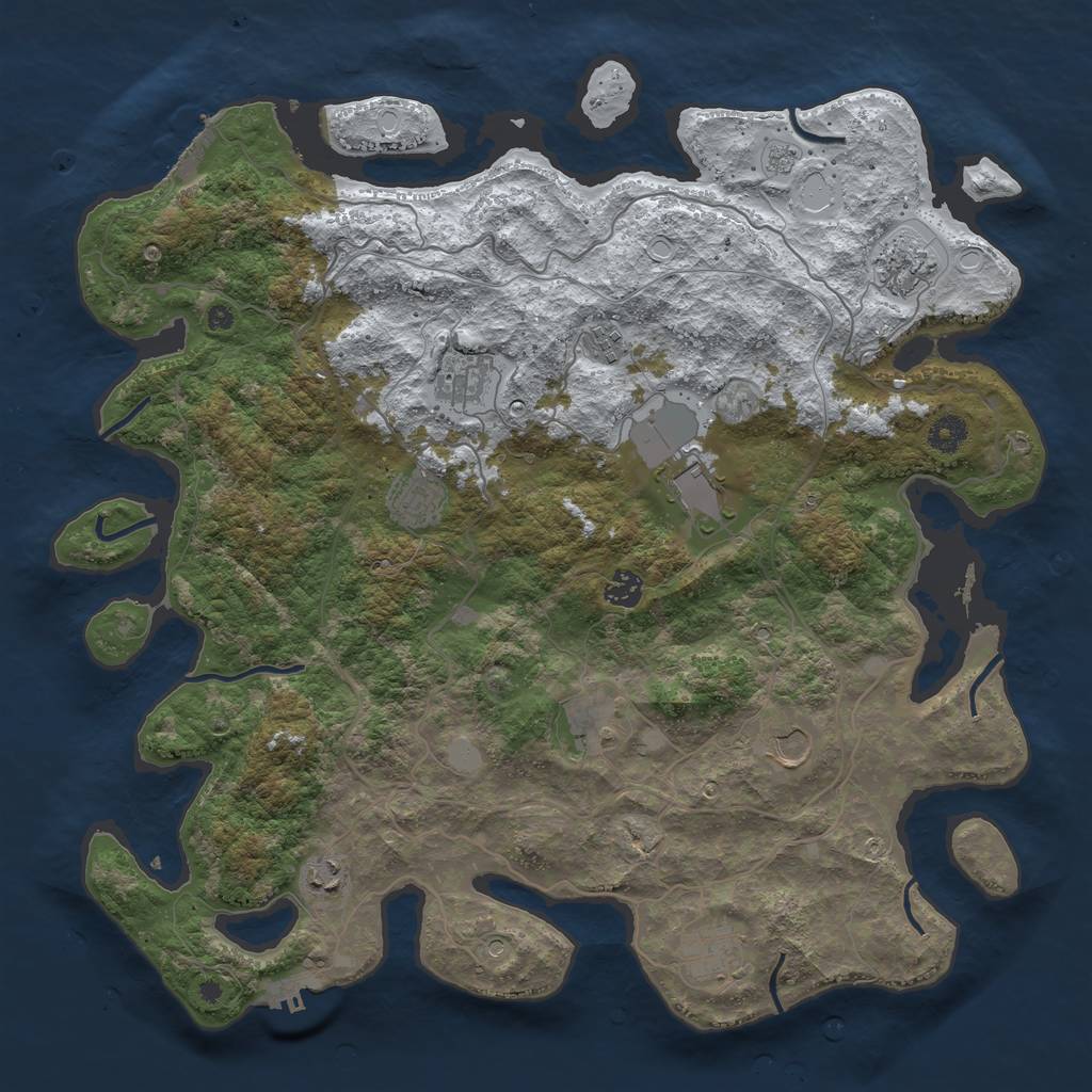 Rust Map: Procedural Map, Size: 4250, Seed: 4116115, 19 Monuments