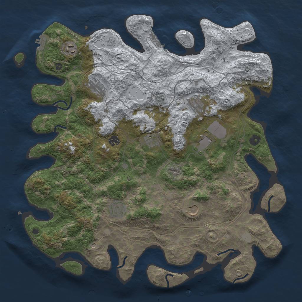 Rust Map: Procedural Map, Size: 4250, Seed: 3634284, 18 Monuments