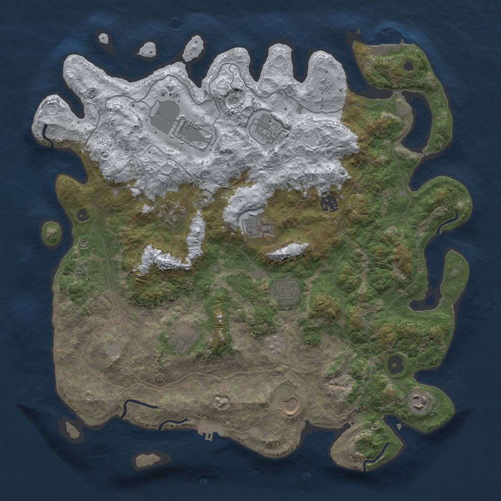 Rust Map: Procedural Map, Size: 4250, Seed: 3526093, 19 Monuments