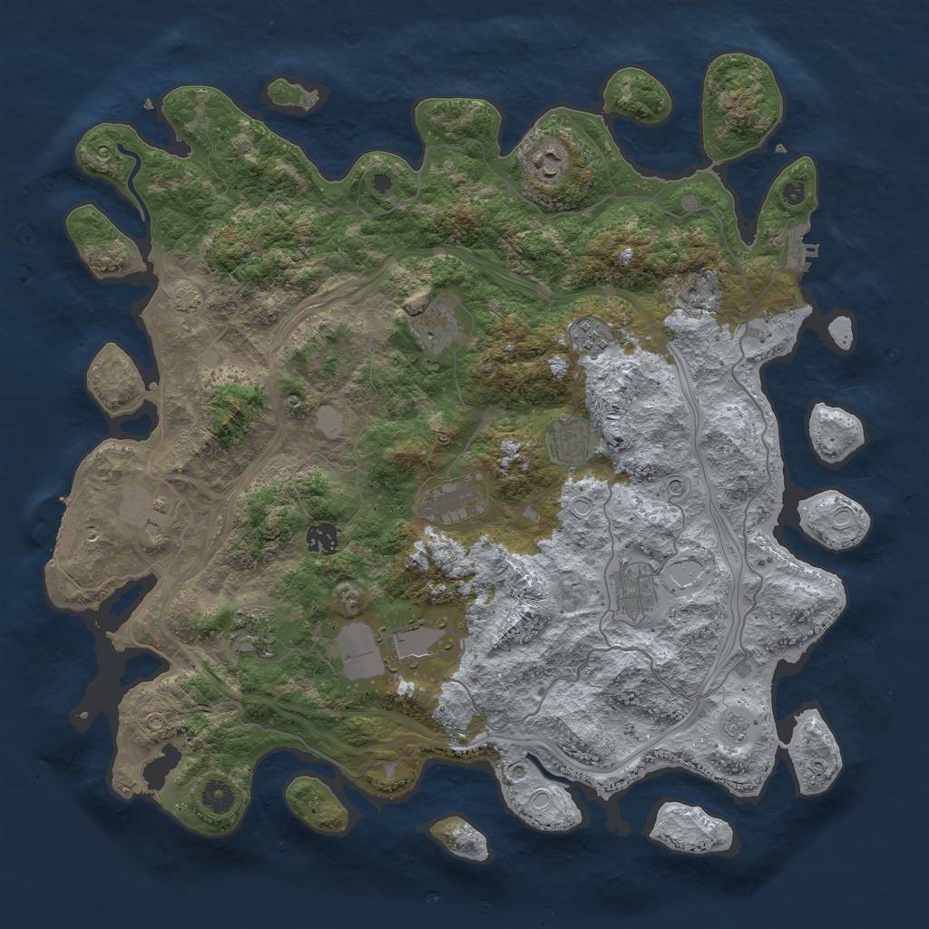Rust Map: Procedural Map, Size: 4250, Seed: 3070906, 18 Monuments