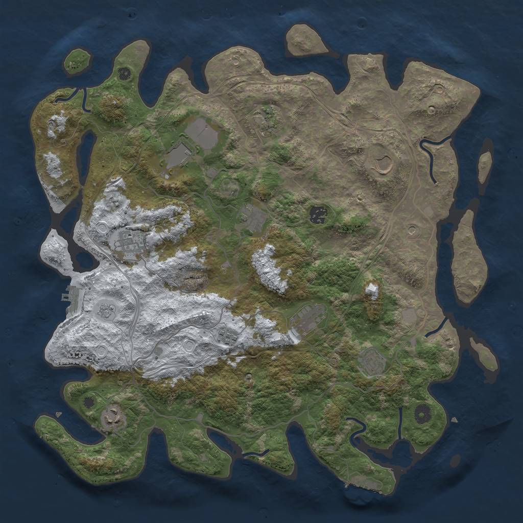 Rust Map: Procedural Map, Size: 4250, Seed: 5330218, 19 Monuments