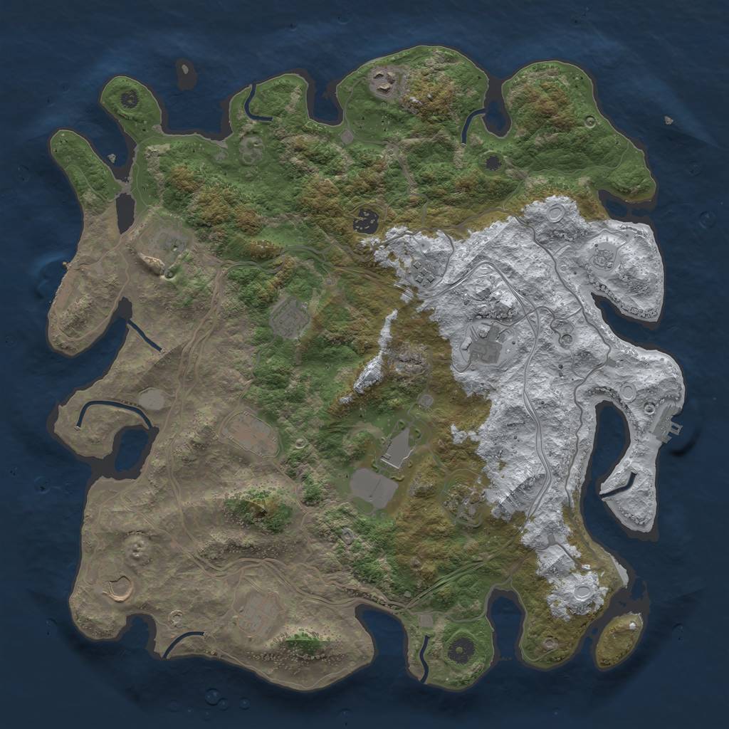 Rust Map: Procedural Map, Size: 4250, Seed: 1189805, 20 Monuments