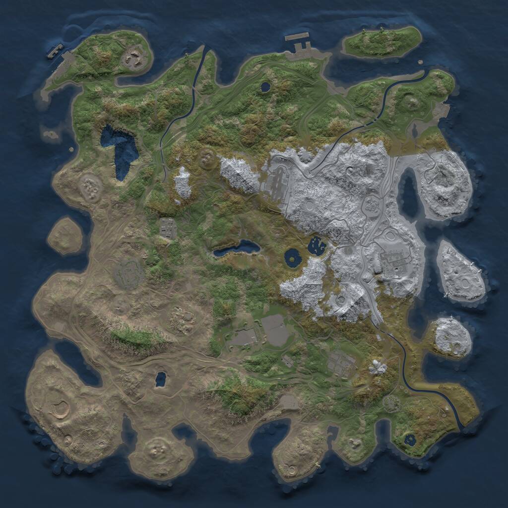 Rust Map: Procedural Map, Size: 4250, Seed: 3242634, 16 Monuments