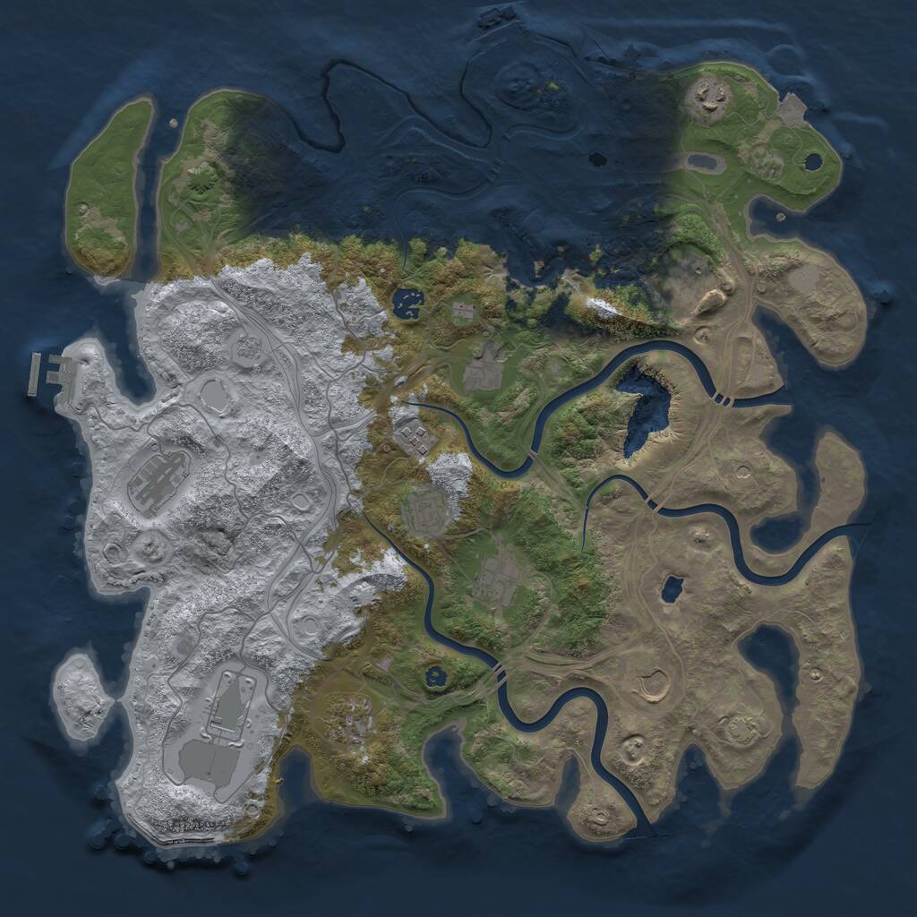 Rust Map: Procedural Map, Size: 4250, Seed: 3185205, 17 Monuments
