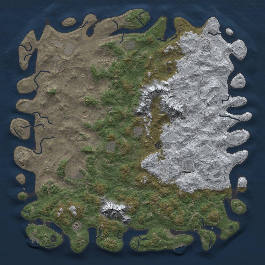 Rust Map: Procedural Map, Size: 6000, Seed: 55022, 20 Monuments