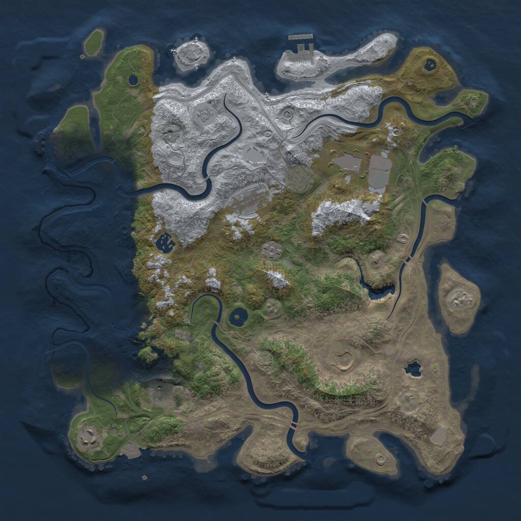 Rust Map: Procedural Map, Size: 4250, Seed: 4227525, 14 Monuments