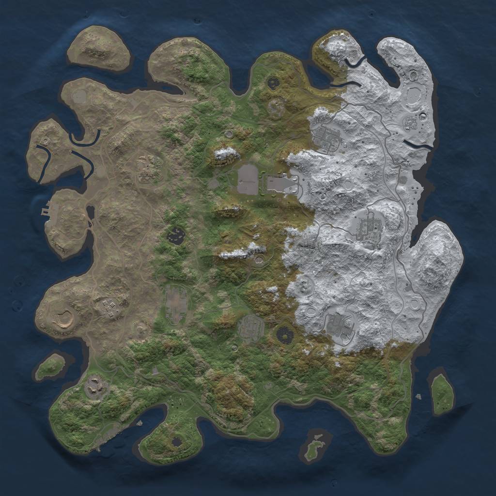 Rust Map: Procedural Map, Size: 4250, Seed: 2238947, 20 Monuments
