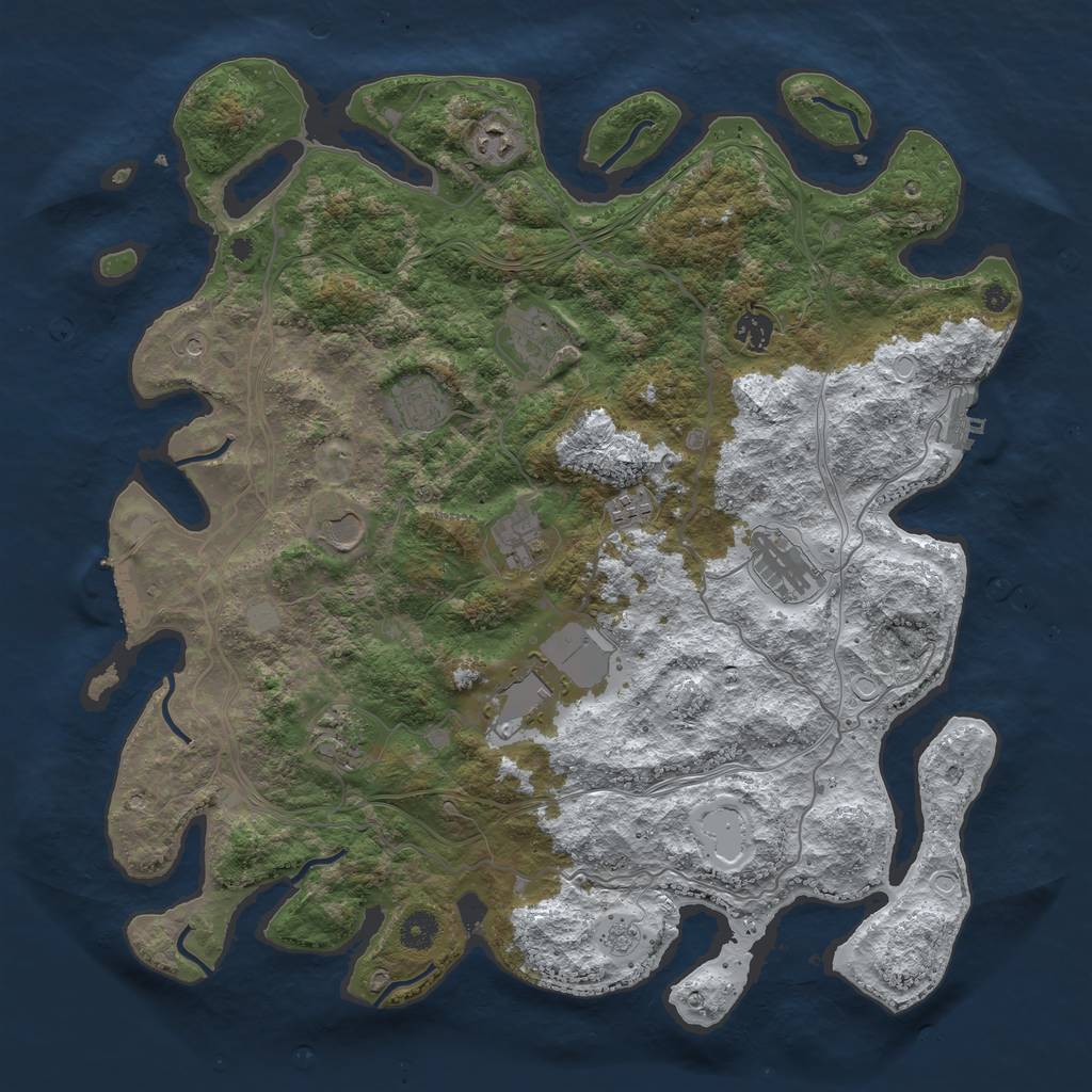Rust Map: Procedural Map, Size: 4250, Seed: 5742138, 19 Monuments