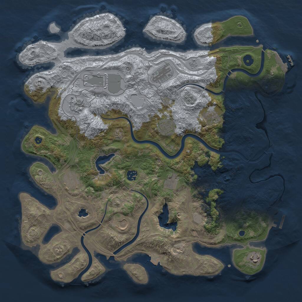 Rust Map: Procedural Map, Size: 4250, Seed: 1332564, 17 Monuments