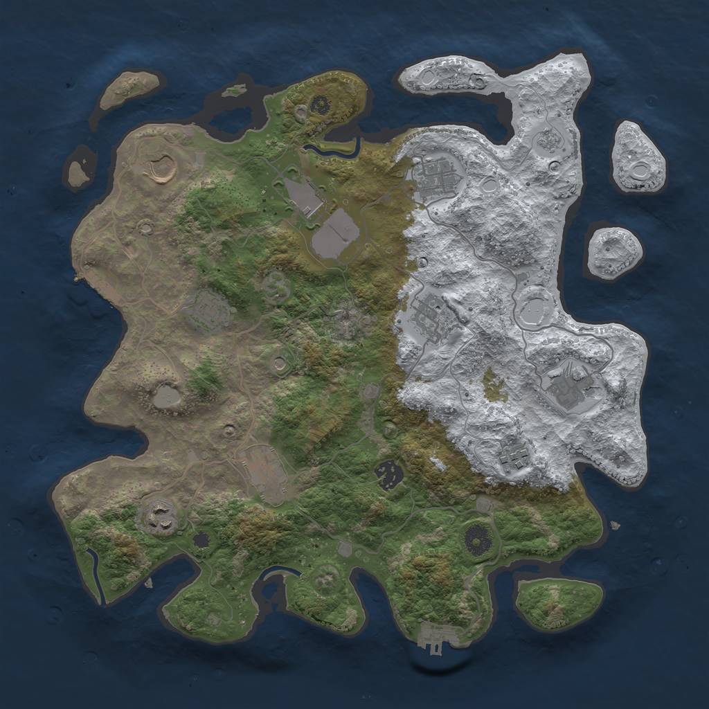 Rust Map: Procedural Map, Size: 3750, Seed: 1816859951, 19 Monuments