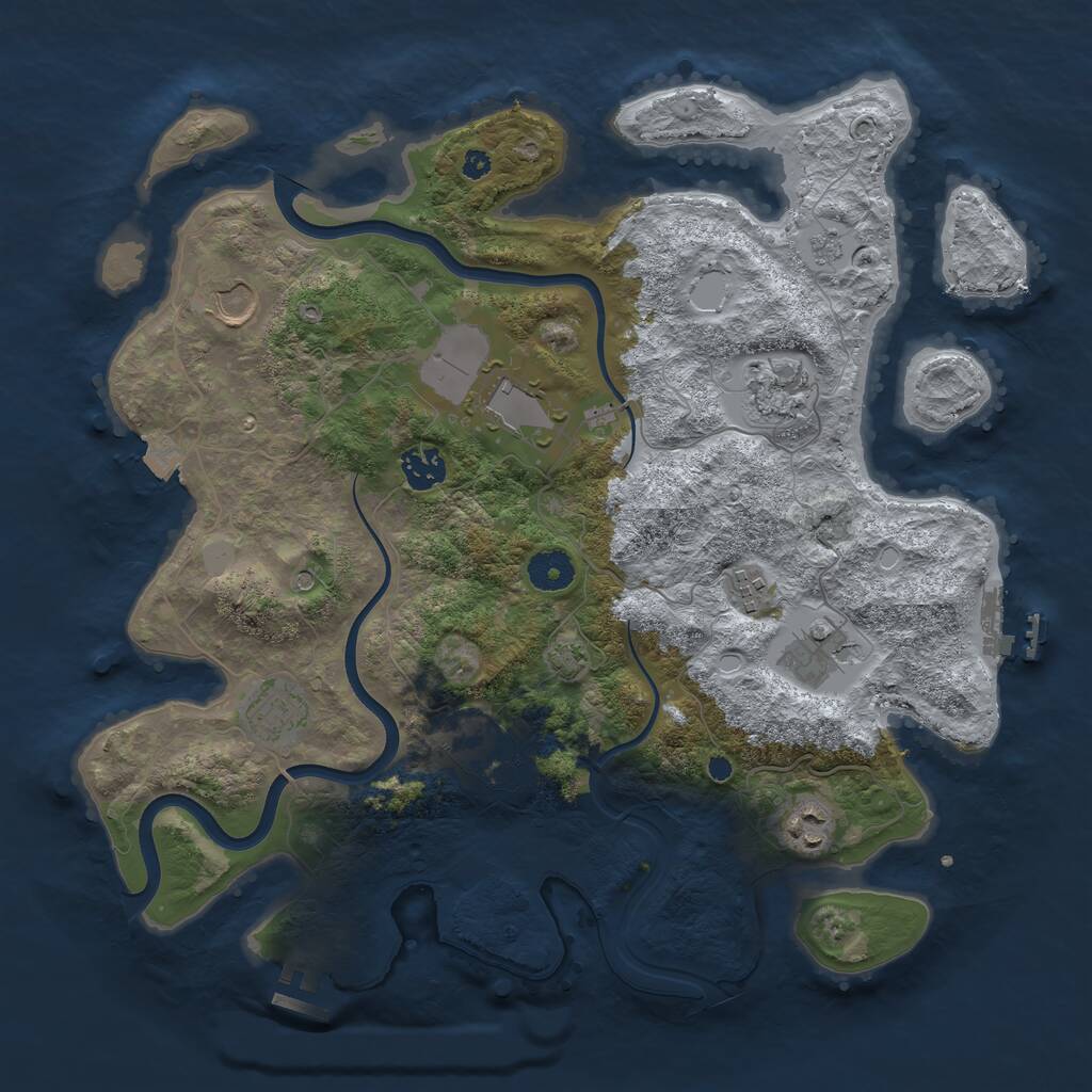 Rust Map: Procedural Map, Size: 3750, Seed: 1816859951, 15 Monuments