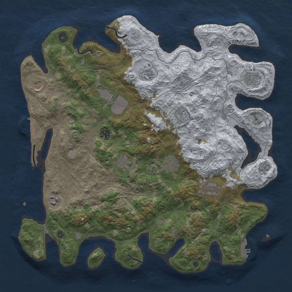 Rust Map: Procedural Map, Size: 4250, Seed: 4768341, 20 Monuments