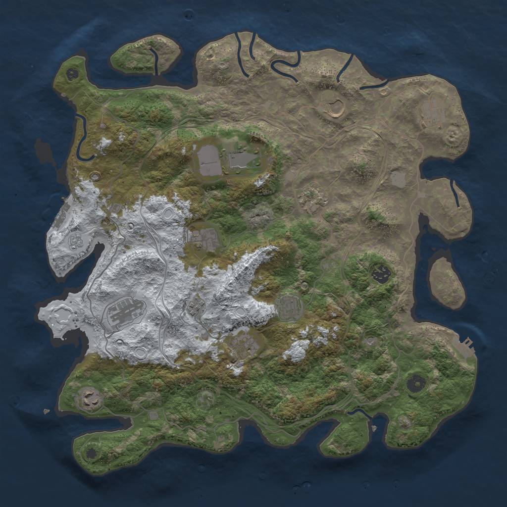 Rust Map: Procedural Map, Size: 4250, Seed: 382444, 20 Monuments