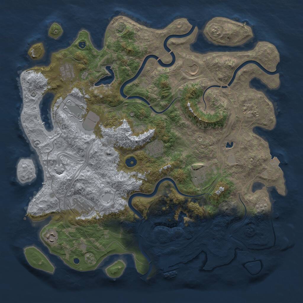 Rust Map: Procedural Map, Size: 4250, Seed: 4218901, 14 Monuments